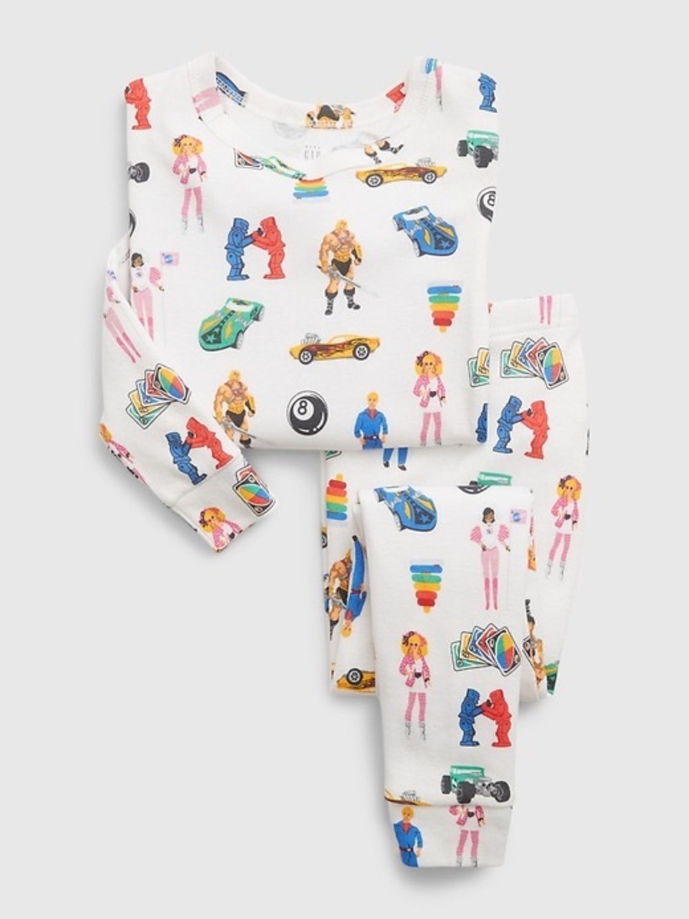 GAP Baby Long Sleeve Pajama Set Retro Mattel Toys Print